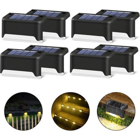 [16 pcs] Réverbère solaire escalier lumière allée couloir escalier lumière coquille noire lumière chaude (1/5)