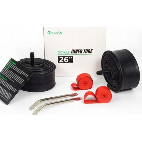 Cámara de aire MTB AV de 26" + 2 palancas de montaje  Kit para bicicleta de montaña (1/3)