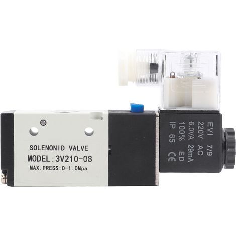 1 pneumatisches Magnetventil, 3-Wege, 2 Positionen, Typ G1/4, 0,15 - -0,8 MPa (AC220V) (1/5)
