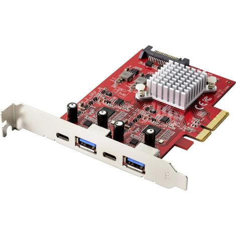 [NEUWERTIG] B-Ware Renkforce Controllerkarte Adapter Usb Karte Usb C Usb A Pc Ie Rf 4679642 4 Port