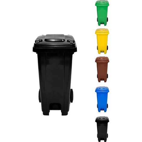 Cubo de Basura 120 Litros con Pedal y Ruedas Contenedor de Basura Robusto con PEDAL