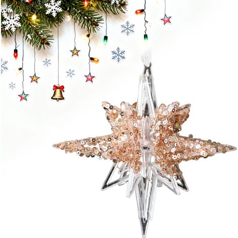 Decoraciones colgantes de copos de nieve acrílicos - N