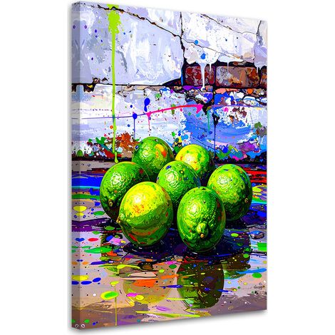 Tableau déco Graffiti Citrons verts Citrons Fruits 60x90 (1/4)