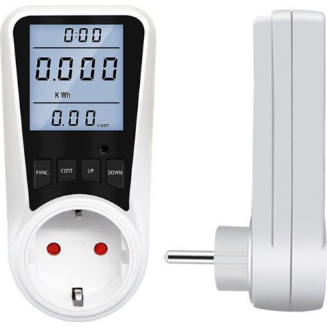 Energy Meter Plug, Energy Consumption with 7 Monitoring Modes, Backlit LCD Screen, 3680W Max Power Consumption Plug (1/4)