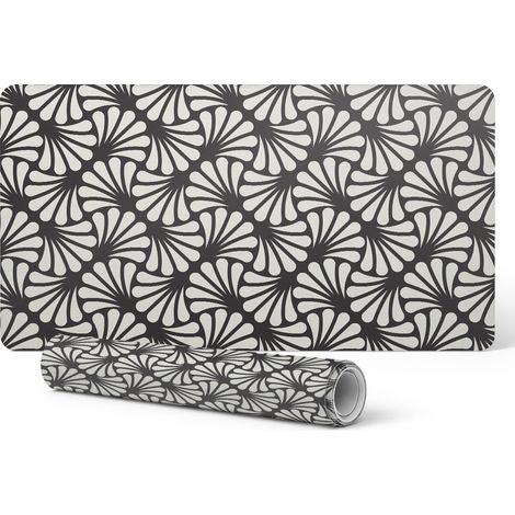 Protector de port谩til de dise帽o con estampado floral retro, 100x50 cm.
