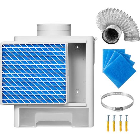Mophorn Kit di sfiato per asciugatrice interna 3 in 1, materiale ABS resistente con cassetto dell'acqua per porta di scarico da 99 mm, compatibile con asciugatrici elettriche (1/5)
