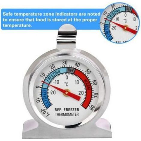 Thermomètre Réfrigérateur - Acier Inoxydable - Plage -30 À 30 °C - Pour Réfrigérateur Et Congélateur - 3 Pièces (1/5)