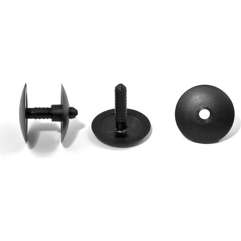Ajile - Clip Assemblage Panneaux épaisseur 6 à 22 mm NOIR tête diam. 30 mm (1/4)