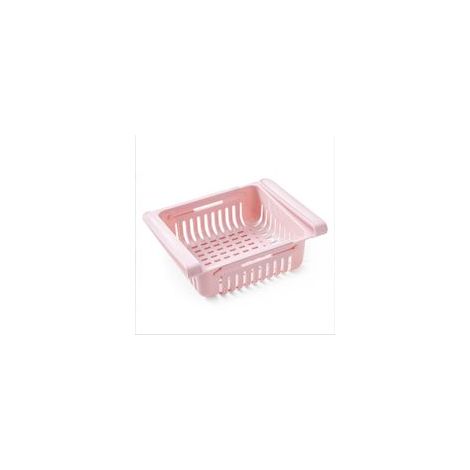 Organizzatore da cucina, organizer per cassetti del frigorifero, scatola espandibile, ripiano per armadio, contenitore in plastica per la casa, 1 pezzo (rosa) - Crezuo