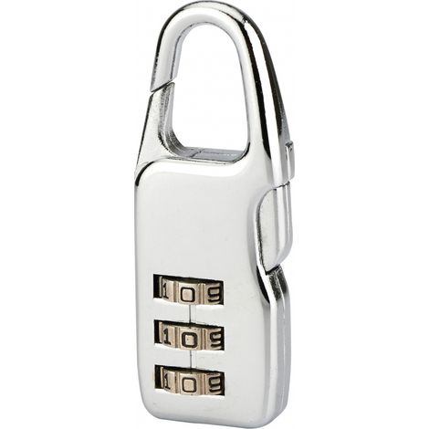Cadenas à code SP, bagage, 21mm, anse acier nickelé, 3 chiffres - SP