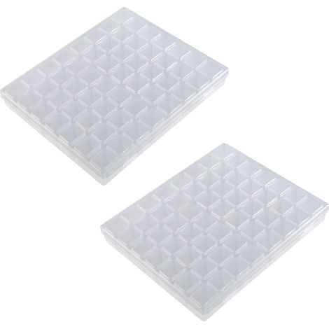 Boîte De Rangement - 56 Compartiments Avec Couvercles - Pour Perles Accessoires De Broderie Diamant Bijoux Et Artisanat - Lot De 2 (1/5)
