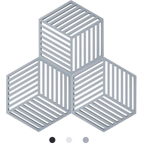 Kitchen Pot Coaster Tapis de Protection en Silicone Teffa (Gris, Raya Hexagonal: 160x138x8mm) (1/5)
