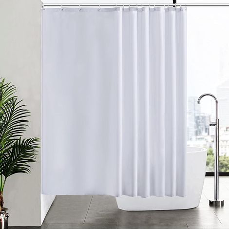 Duschvorhang Überlänge Anti-Schimmel Textil Weiß 240x180cm Antibakteriell (1/5)