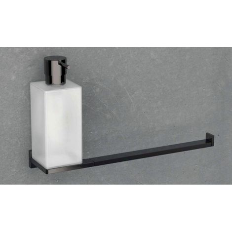 COLOMBO DESIGN Look b1674 dosatore sapone porta salviette vetro acidato naturale grafite codice prod: B16740GL-VAN (1/2)