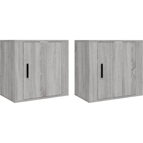 Maison Exclusive - Wand-Nachttische 2 Stk. Grau Sonoma 50x30x47 c