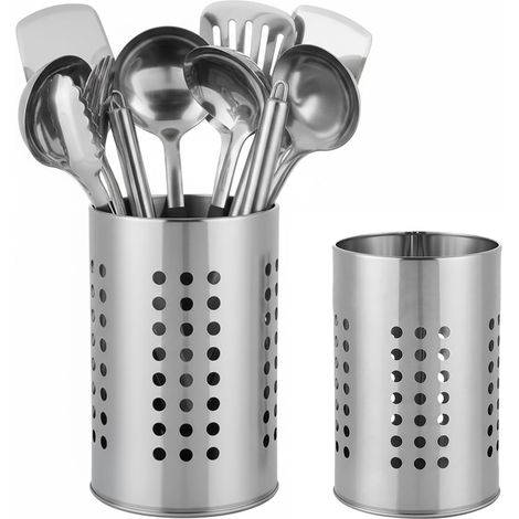 2 Pieces Pot Utensils Kitchen Utensils Holder Stainless Steel Cutlery Vertical Storage Pot Utensil for Knife Fork Spoon Chopsticks (1/5)
