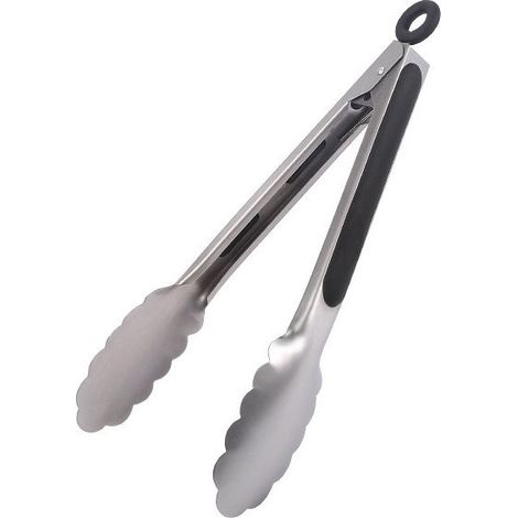 paio di pinze da cucina lunghe 26,5 cm, perfette per afferrare cibi, insalate e pietanze alla griglia. (1/5)