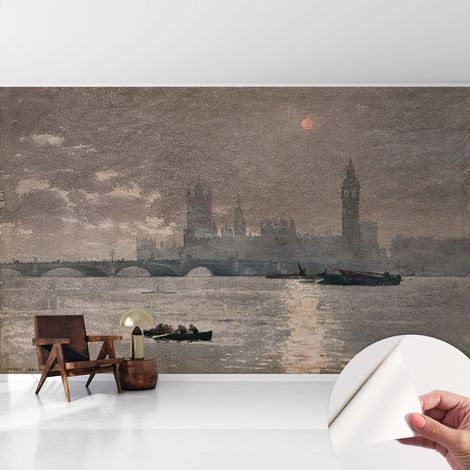 Carta da parati autoadesiva - Fotomurale adesivo - soggiorno moderno - resistente - Panorama notturno 416x254 cm (1/5)