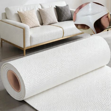 (Blanc, 35X200cm) Kit de ruban de réparation en cuir PU, adapté aux meubles, canapés, sièges de voiture, chaises de bureau. (1/5)