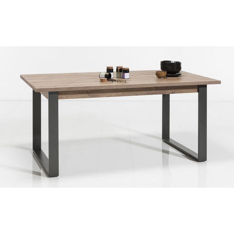 TAVOLO MOD. LAFABRICA ALLUNGABILE CM 180X91 ROVERE E ANTRACITE (1/3)