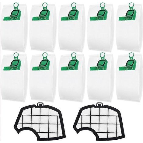 Lot de 10 sacs pour aspirateur Vorwerk Kobold VK140 VK150 FP140 FP150 avec 2 filtres (1/5)