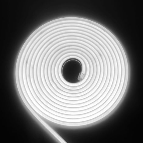RGB Neon LED Strip, 220 V 288 LEDs/M, Waterproof IP65 COB Flexible Waterproof Cuttable Silicone LED Strip Light for Indoor/Outdoor DIY Decoration, White, 1 m (1/5)