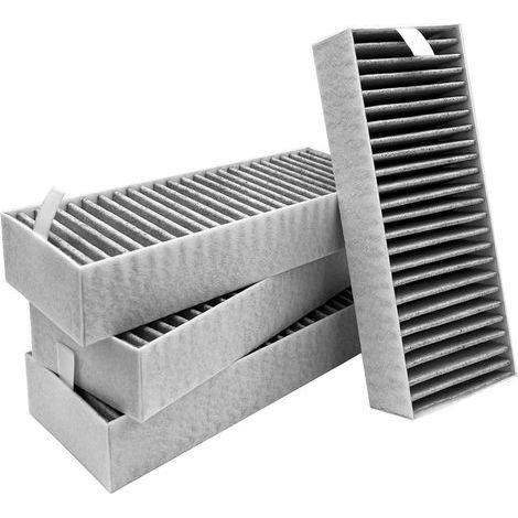 Filtre à charbon actif pour hotte aspirante, lot de 4 - Kit de filtres à air pur compatibles avec Siemens HZ9VRCR0/17004796, Bosch HEZ9VRCR0/17004805, Neff Z821VR0/17004806, Constructa CZ9VRCR0, Gagge (1/5)