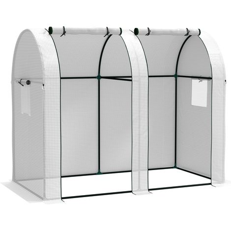 94 x 185cm Mini Two-Room Greenhouse - White