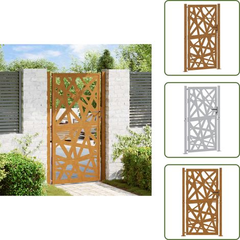 Recinzione - vidaXL Cancello da giardino 100x175 cm in acciaio corten design leggero - Cancello da patio