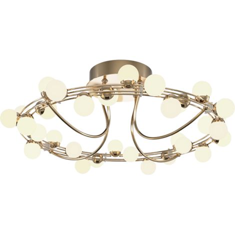 Maytoni Tessara Moderna plafoniera LED integrata semi-incasso oro 3000K 4100lm paralume bianco (1/5)