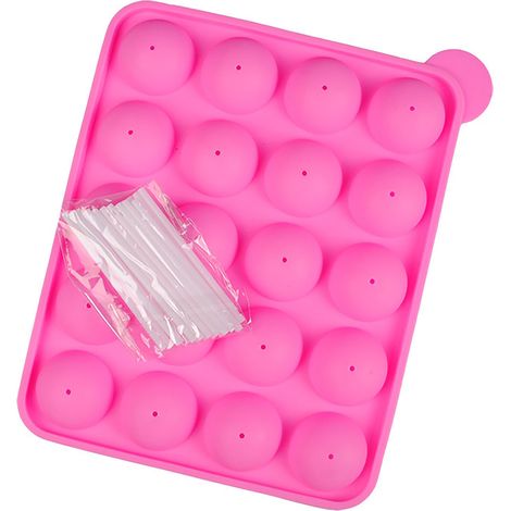 Moule en silicone pour sucettes, 20 cavités, avec bâtonnets sphériques, pour la fabrication de chocolat. (1/5)