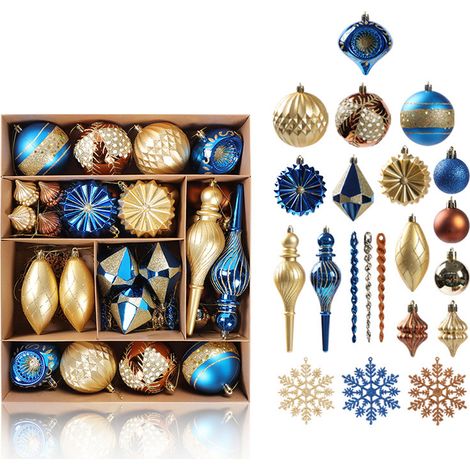 Décorations suspendues peintes par galvanoplastie pour Noël, plus de 70 jours fériés, anniversaires, pendentifs pour sapin de Noël (1/5)