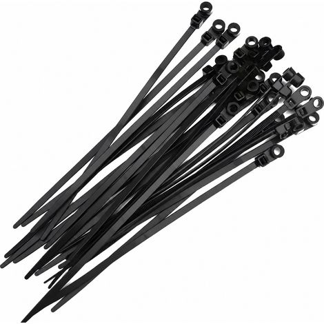 Lot de 100 colliers de serrage en nylon noir avec trou de vis 4x150 mm noir 20 × 10 × 2,6 cm 83 g – Livraison gratuite
