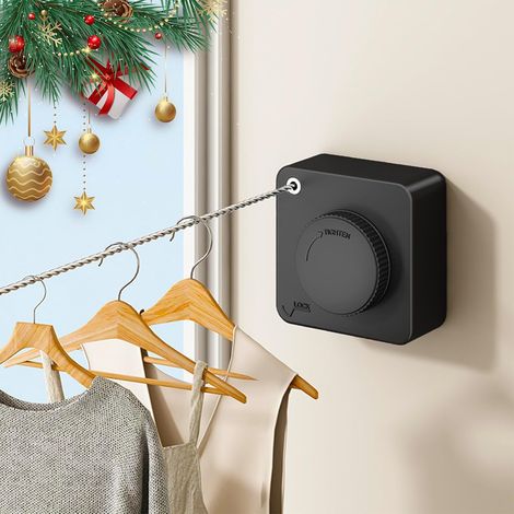 Retractable clothesline for indoor and outdoor use, 4.2 m stainless steel with anti-sagging design and robust wall mounting, space-saving clothes dryer for bathroom (1/5)