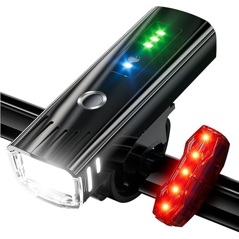 APEX Lumiere Velo,14+ Heures Temps d'endurance & IPX5/6 Étanchéité,Power Bank Function,Chargement USB Eclairage Velo Avant et Arriere (1/5)
