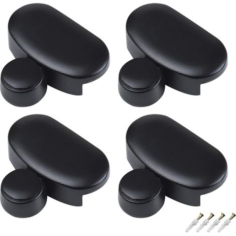 4 Pièces Miroir Clips Support de Maintien Ovale Noir D'étagère en Verre en Alliage de Zinc Pour la Fixation des Miroirs en Verre Convient pour Salle De Bains Salon Lieux Publics,4.13.7cm