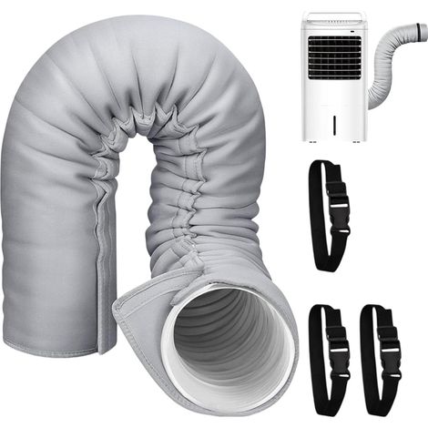 Isolation portable pour conduits de climatisation - housse isolante avec 3 sangles réglables, isolation portable pour conduits de climatisation, cache-conduit résistant à la chaleur, pour l'intérieur (1/5)