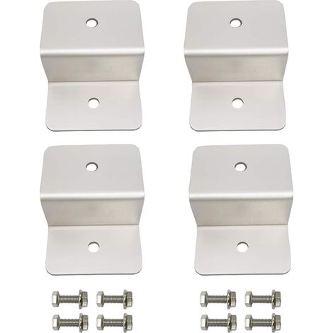 Kit de montage de panneaux solaires en Z avec écrous et boulons pour installation hors réseau sur toit de camping-car, bateau, 4 unités (1/4)