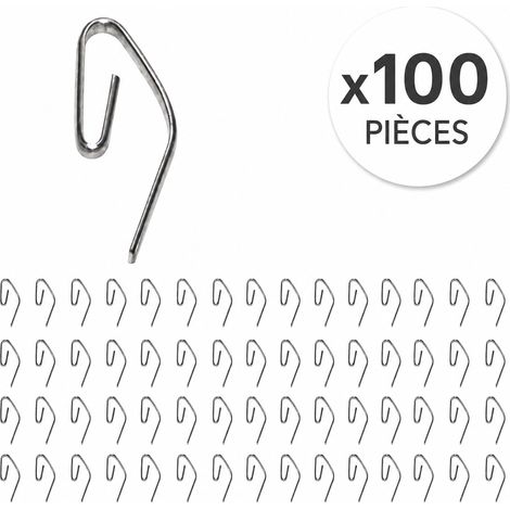 Lot de 100 agrafes de galon 321N pour rideaux en Acier Zingué - Boulet (1/5)