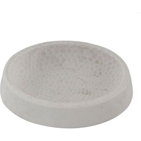 TRADE SHOP - Piatto Porta Sapone Piattino Saponetta Bianco Lavorato Accessorio Arredo Bagno 10437 -