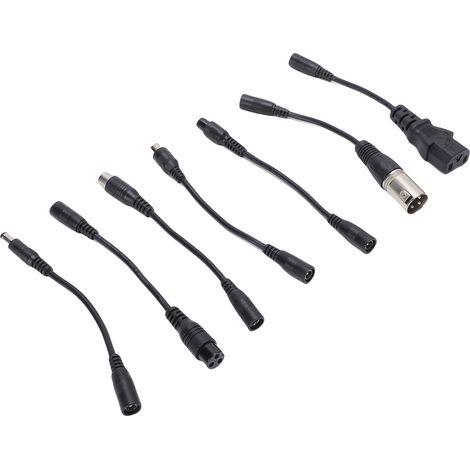 Câbles de conversion pour chargeur de trottinette électrique : connecteur mâle XLR 3 broches (5,5 x 2,1 mm) vers connecteur femelle XLR 3 broches (80 x 1,6 mm) connecteur femelle M12 3 broches conne (1/5)