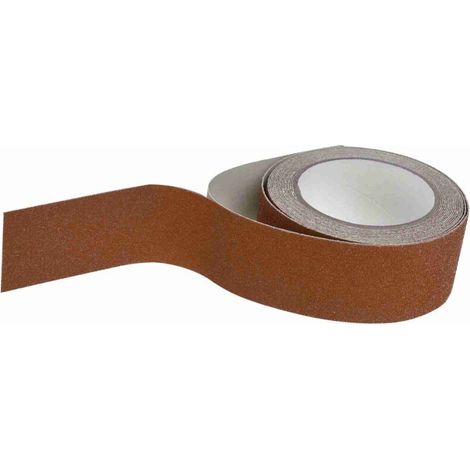 Adhesivo antideslizante de PVC de 5 m y 5 cm, colorido, para escaleras, peldaños y suelos, para mayor seguridad y decoración (marrón) -Crezuo