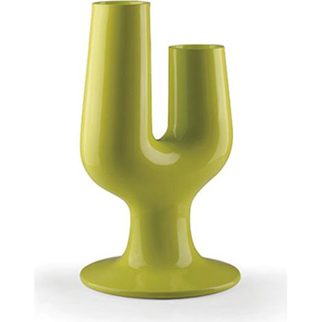Vaso "Cactus" struttura in polietilene con 2 vani per esterno -Verde Acido (1/4)