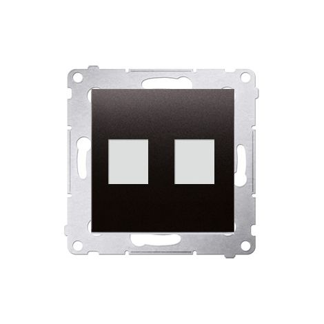 Tapa para conector de datos Keystone, plana, doble, antracita, Si