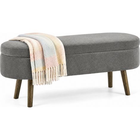 HOMVRA Sitzbank mit Stauraum aus dunkelgrauem Chenille, 20 l, 110 x 40 x 42 cm (1/5)