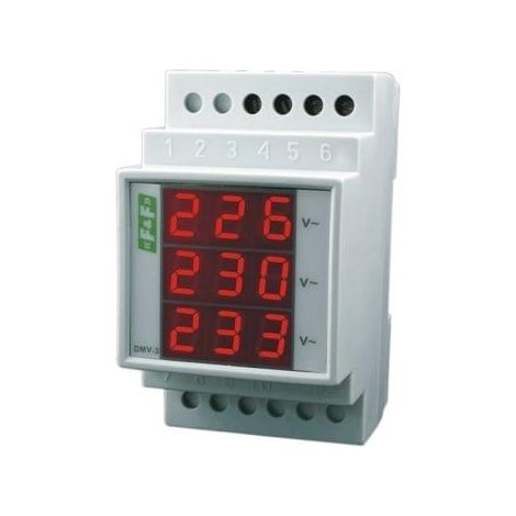 F&F DMV-3 Voltímetro digital trifásico compacto