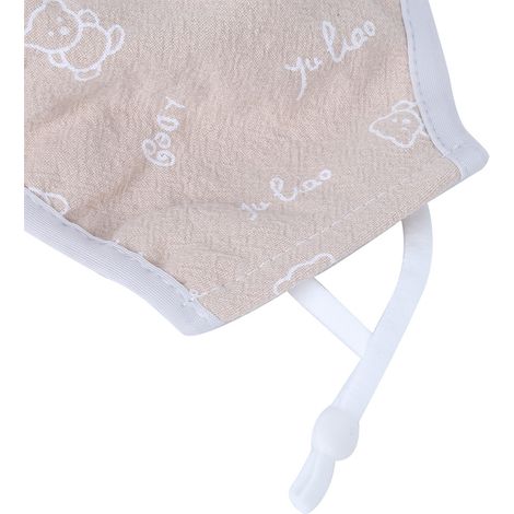 Lot de 3 masques de protection pour enfant, en coton respirant, anti-poussière et lavables, imprimé jaune. (1/5)