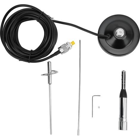Ensemble d'assemblage d'antenne Ventouse d'antenne VHF UHF de Voiture avec Câble de 5 M Kit SMA Fem A Kit de Montage Magnétique d'antenne Plug and Play Kit de Montage. (1/5)