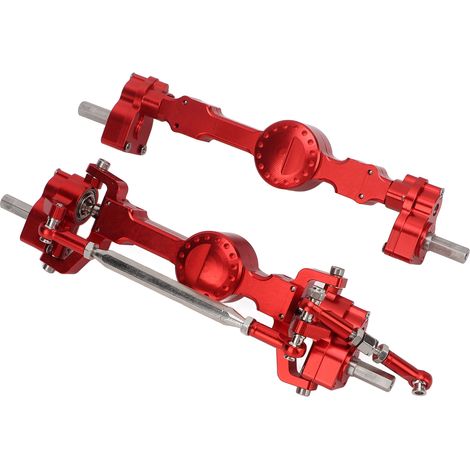 Vorder- und Hinterachsen aus Metall, hochfeste Aluminiumlegierung, präzise, stabil und langlebig für MN MN98 D90 1/12 rot (1/5)