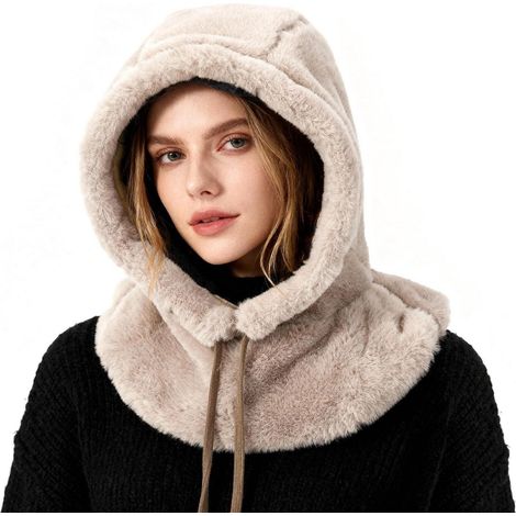 Warme Sturmhaube mit Fleece-Futter und Zugband für Damen (1/5)